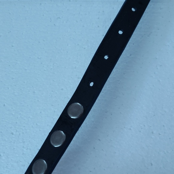 Navy Blue Leather Belt Embellished - Picture 2 of 7